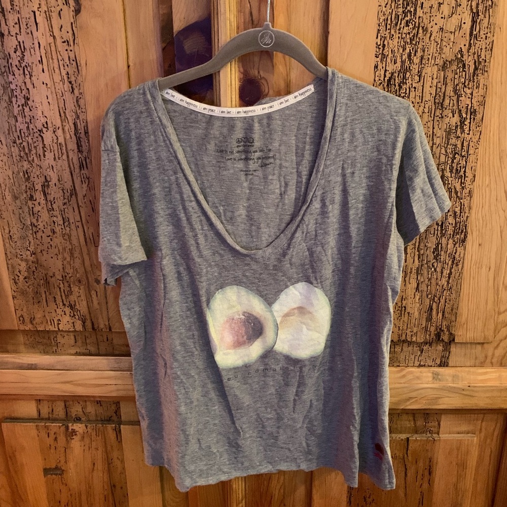 Peace Love World T Shirt- Avocado- XS